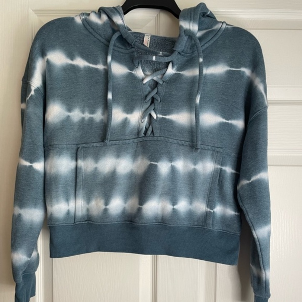 Free People Movement Tie-Dyed Believer Hoodie Blue XS‎